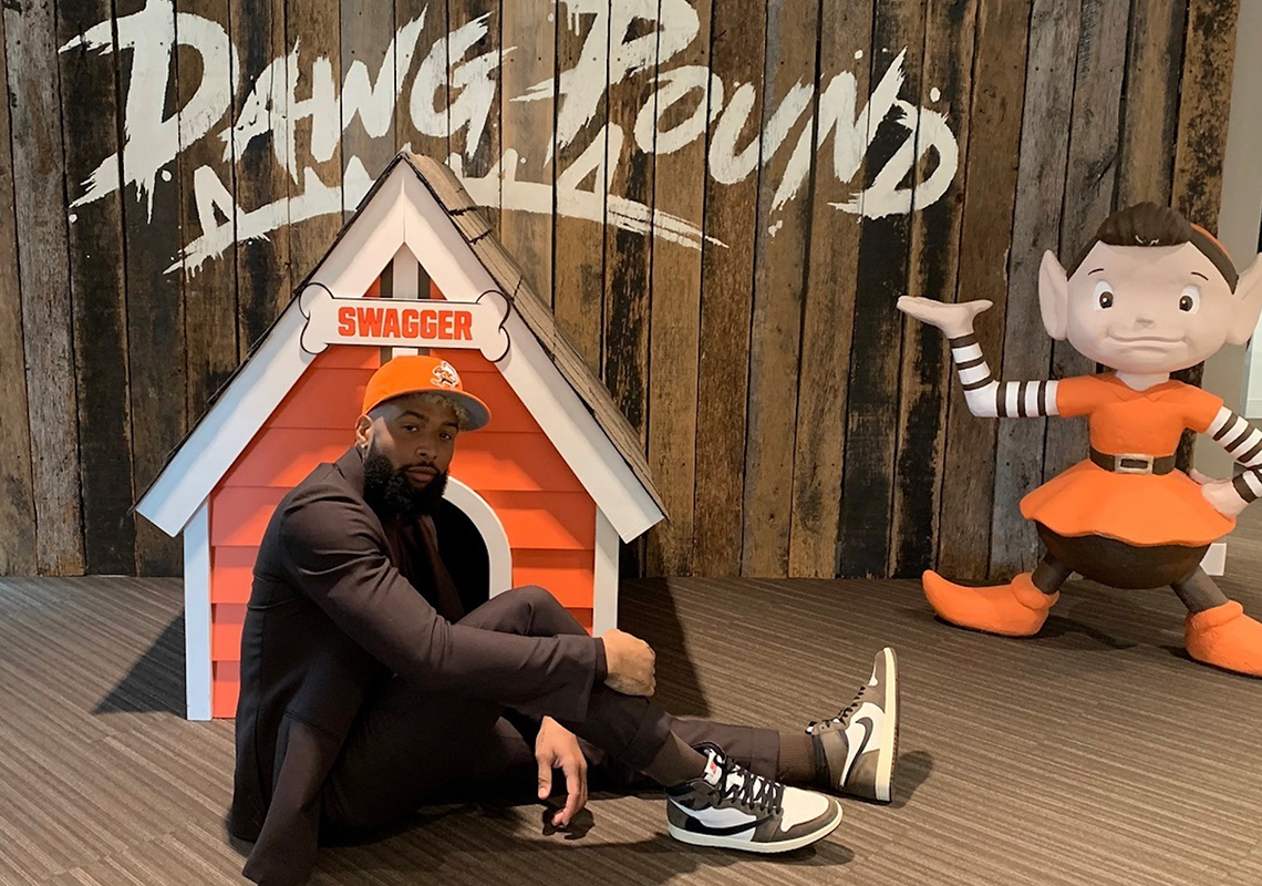 OBJ Wears Travis Scott x Air Jordan 1 For Cleveland Browns Press Conference