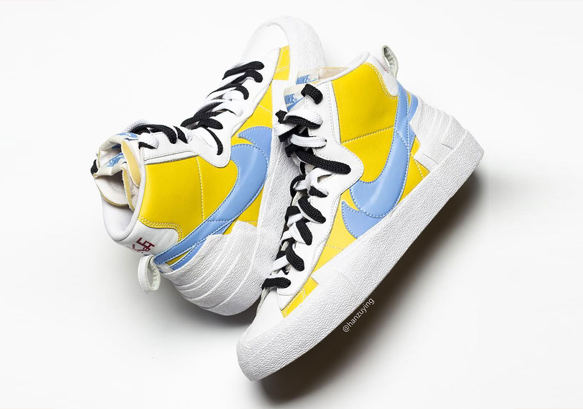 Sacai Nike Blazer With Dunk White Yellow 6