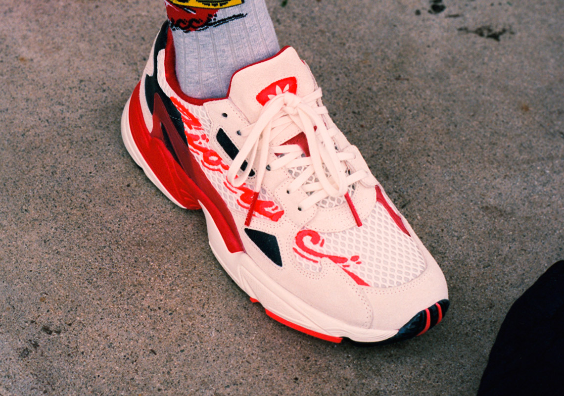 Ss19 Fiorucci Adidas Falcon White Red 2