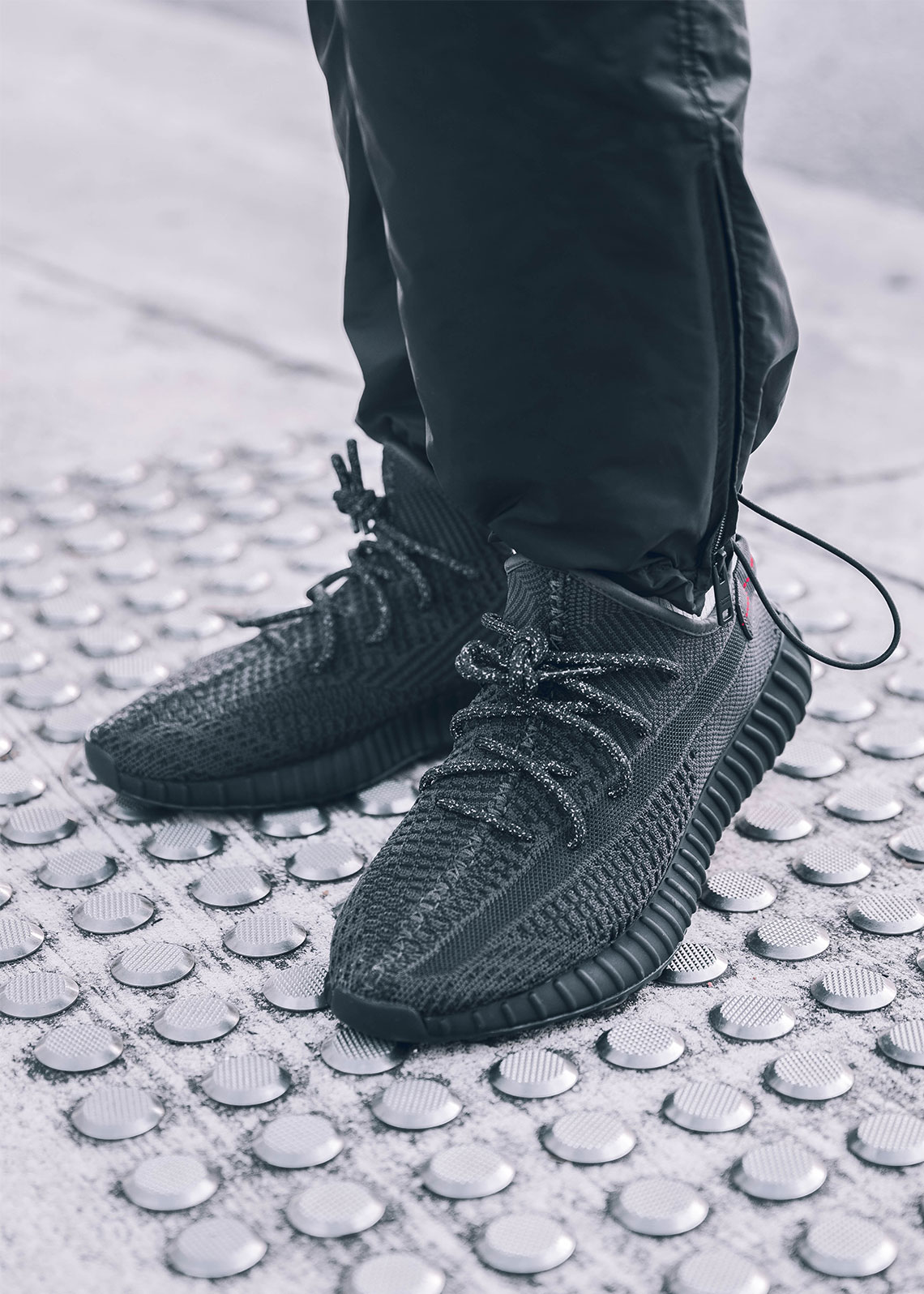 Adidas Yeezy 350 V2 Black On Foot 1