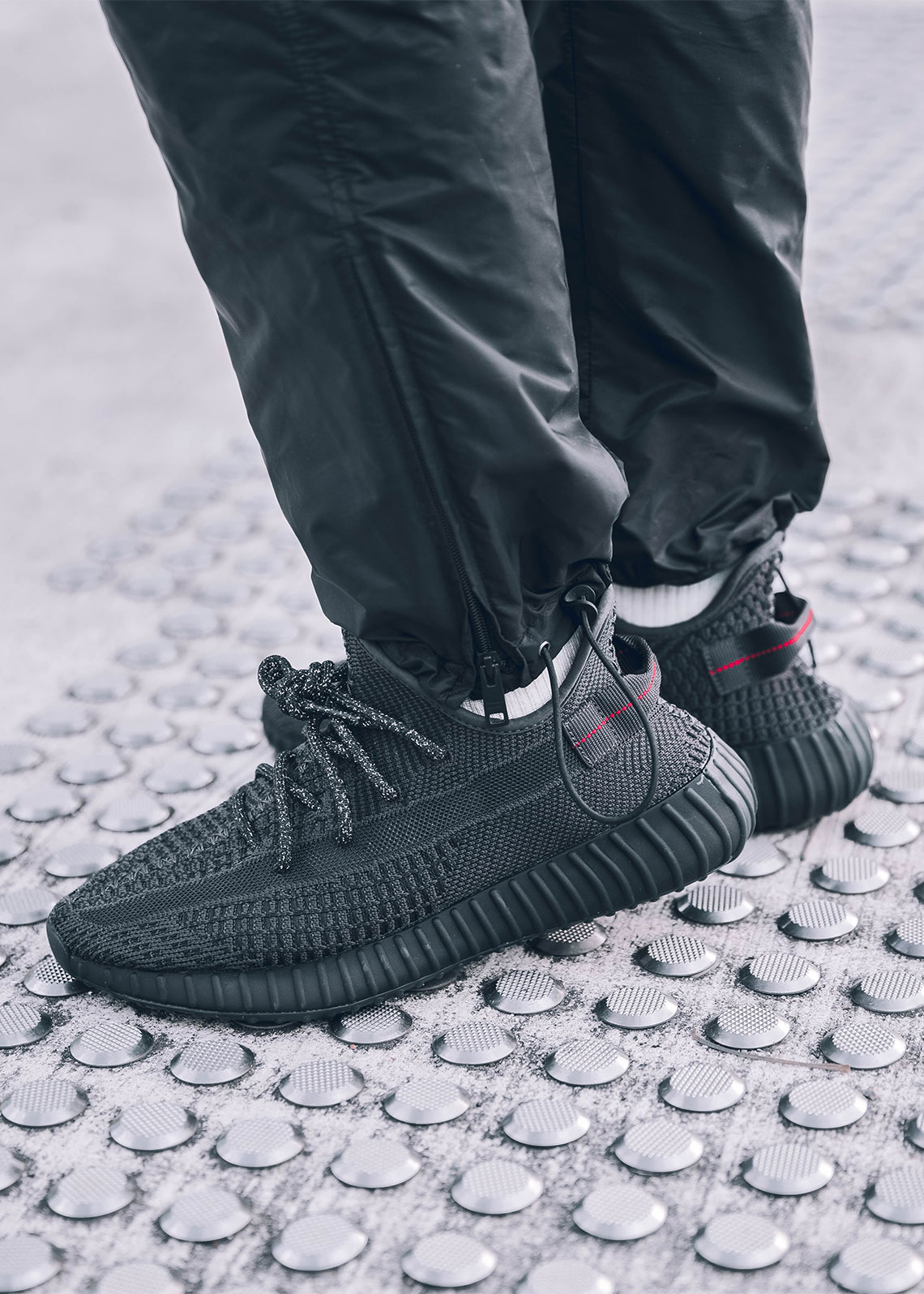 Adidas Yeezy 350 V2 Black On Foot 2