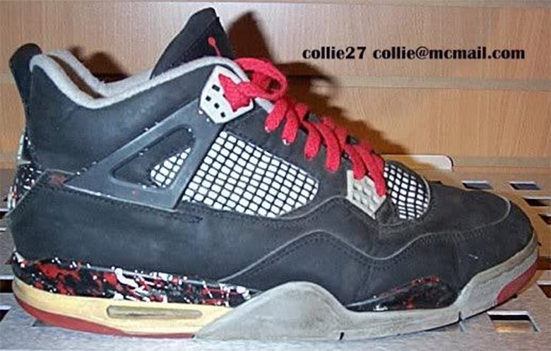 Air Jordan 4 Black Red Splatter 1989 Sample