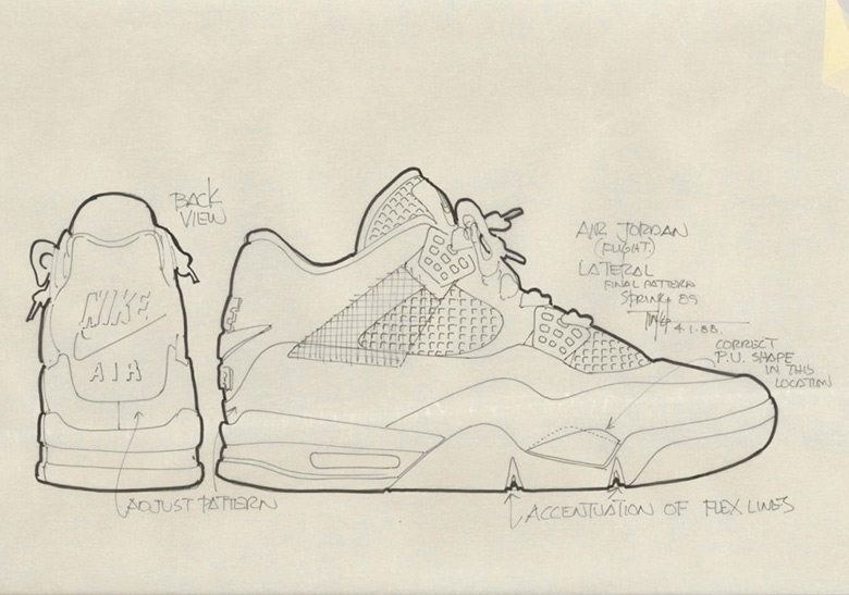 Jordan 4 Tinker Hatfield Sketch 1988 1989