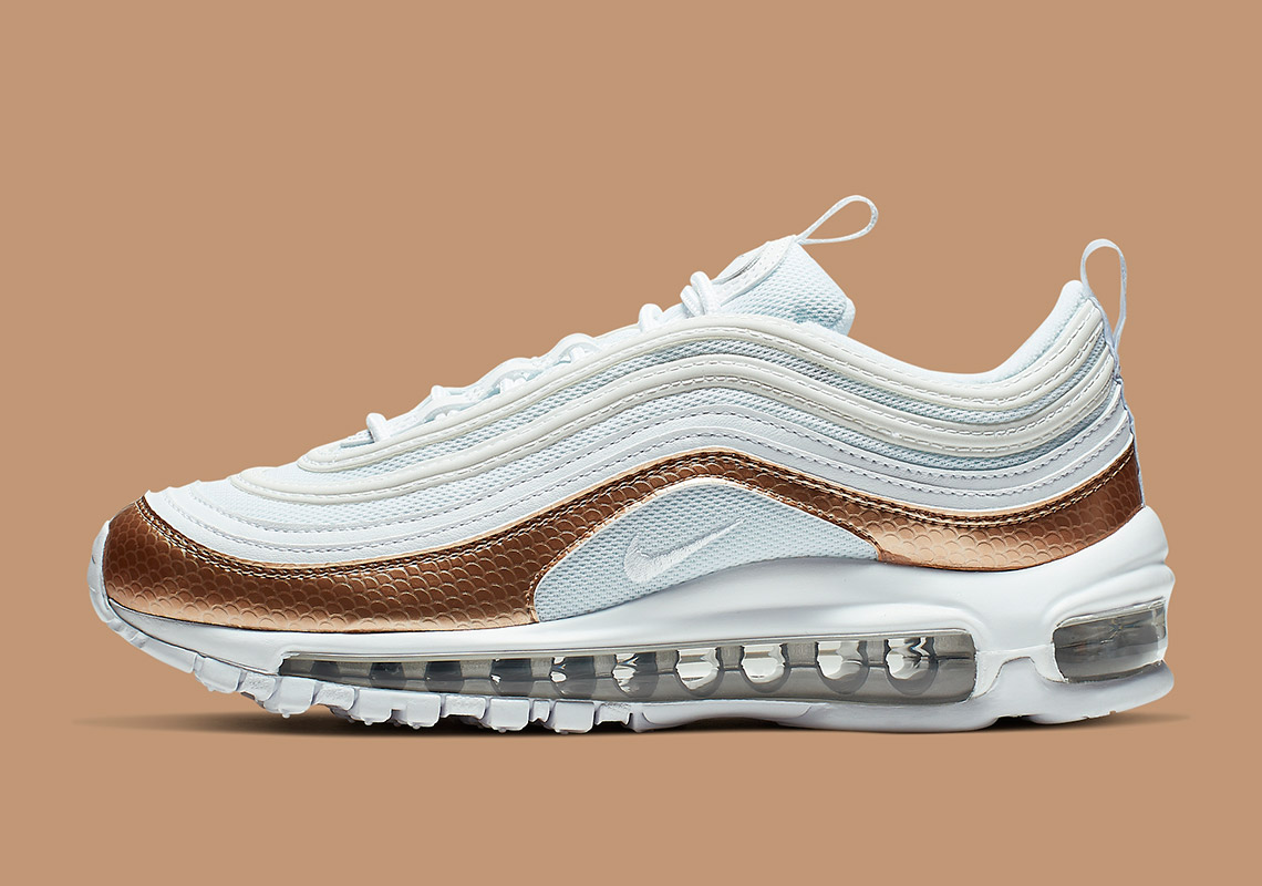 The Nike Air Max 97 GS Appears In Textured Bronze Uppers