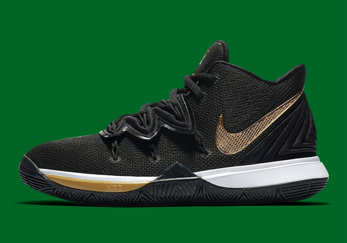 Nike Kyrie 5 Black Gold Kids Aq2456 007 5