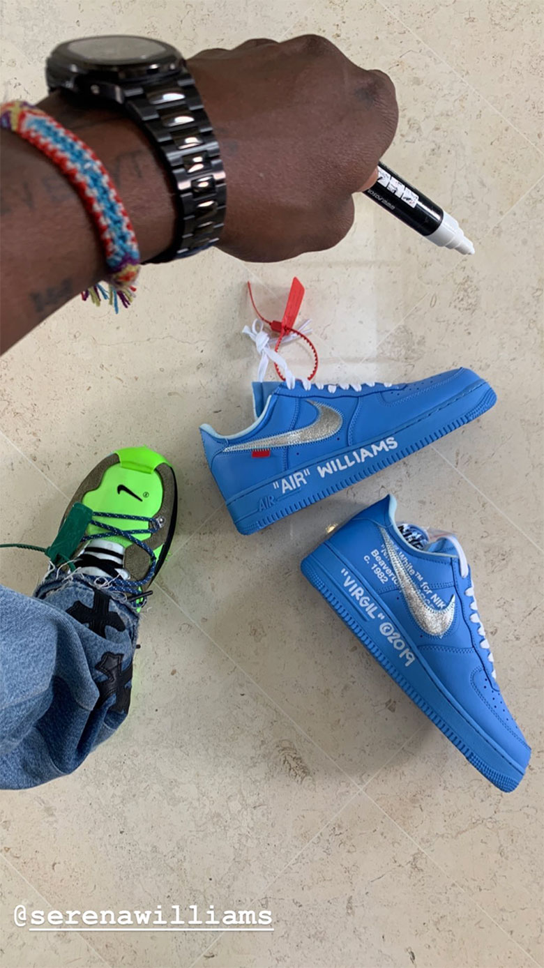 Off White Nike Air Force 1 Blue Serena Williams 2