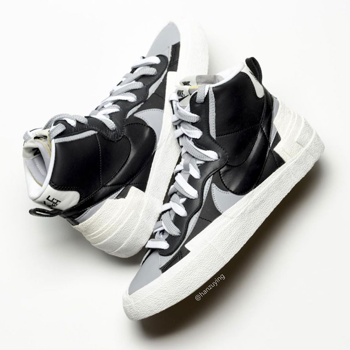 Sacai Nike Blazer Black Grey White Bv0062 002 4