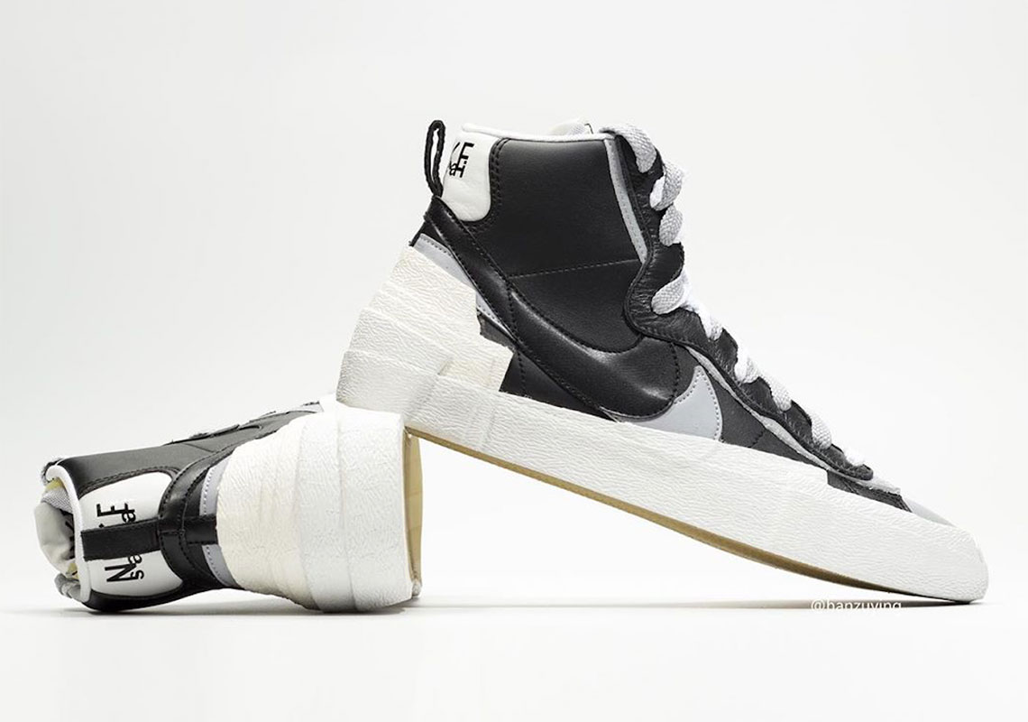 Sacai Nike Blazer Black Grey White Bv0062 002 5