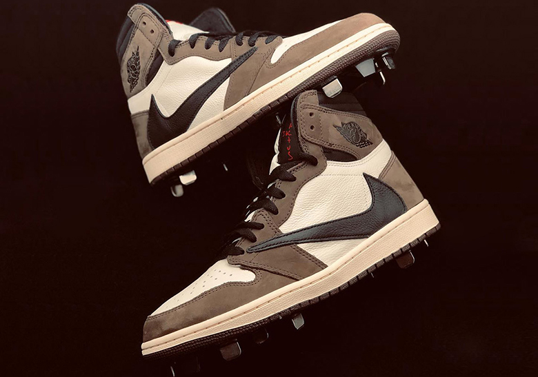 Travis Scott Air Jordan 1 Cleats Clint Frazier