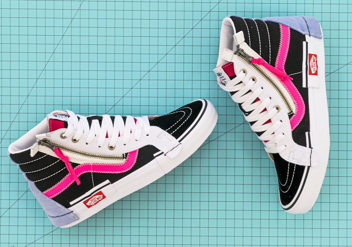 Vans Sk8 Hi Reissue Cap Black White Pink 1