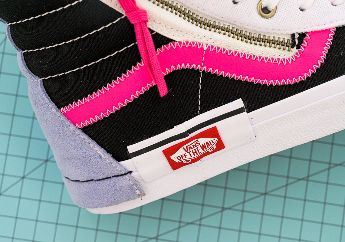 Vans Sk8 Hi Reissue Cap Black White Pink 2