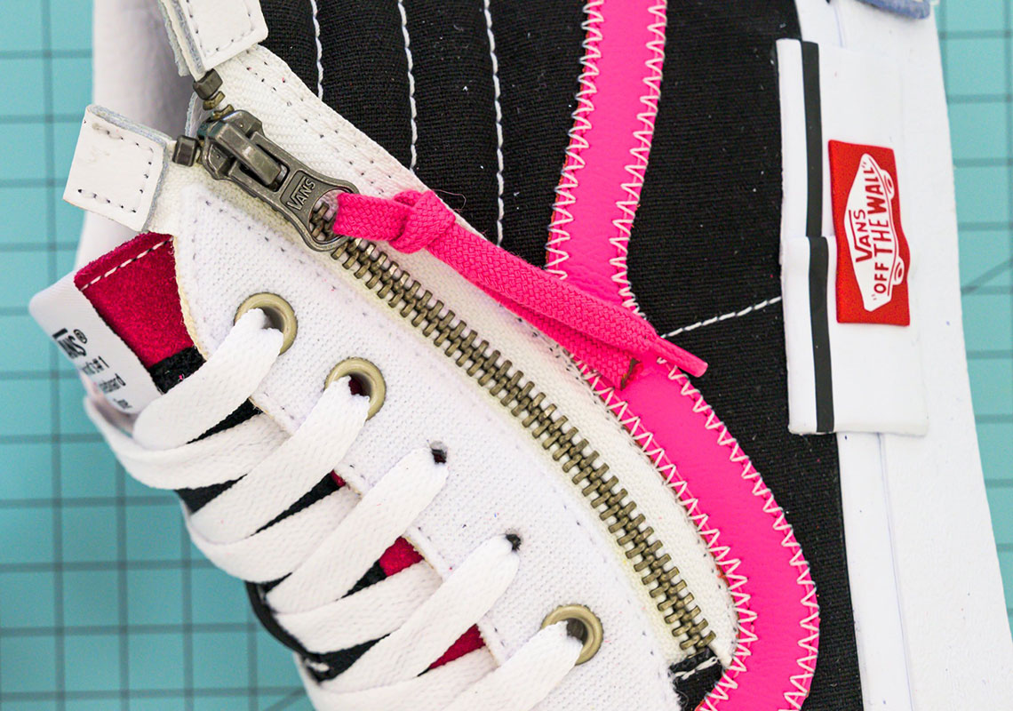 Vans Sk8 Hi Reissue Cap Black White Pink 3