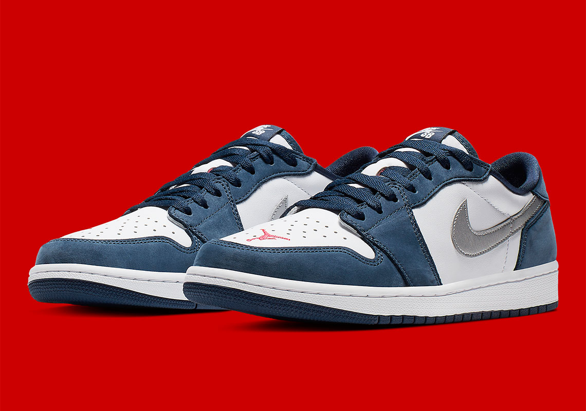 Air Jordan 1 Low Sb Cj7891 400 Navy White Ember Glow 4