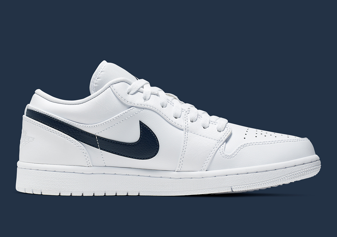 Air Jordan 1 Low White Navy 553558 114 4