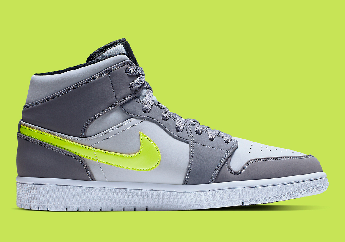 Air Jordan 1 Mid Grey Volt 554724 072 2