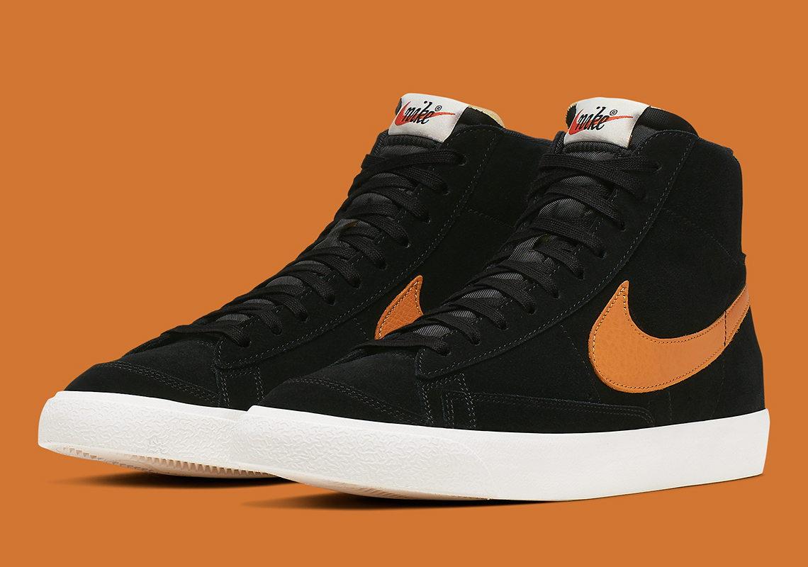 Nike Blazer Mid Vintage Black Orange Cj9693 001 3