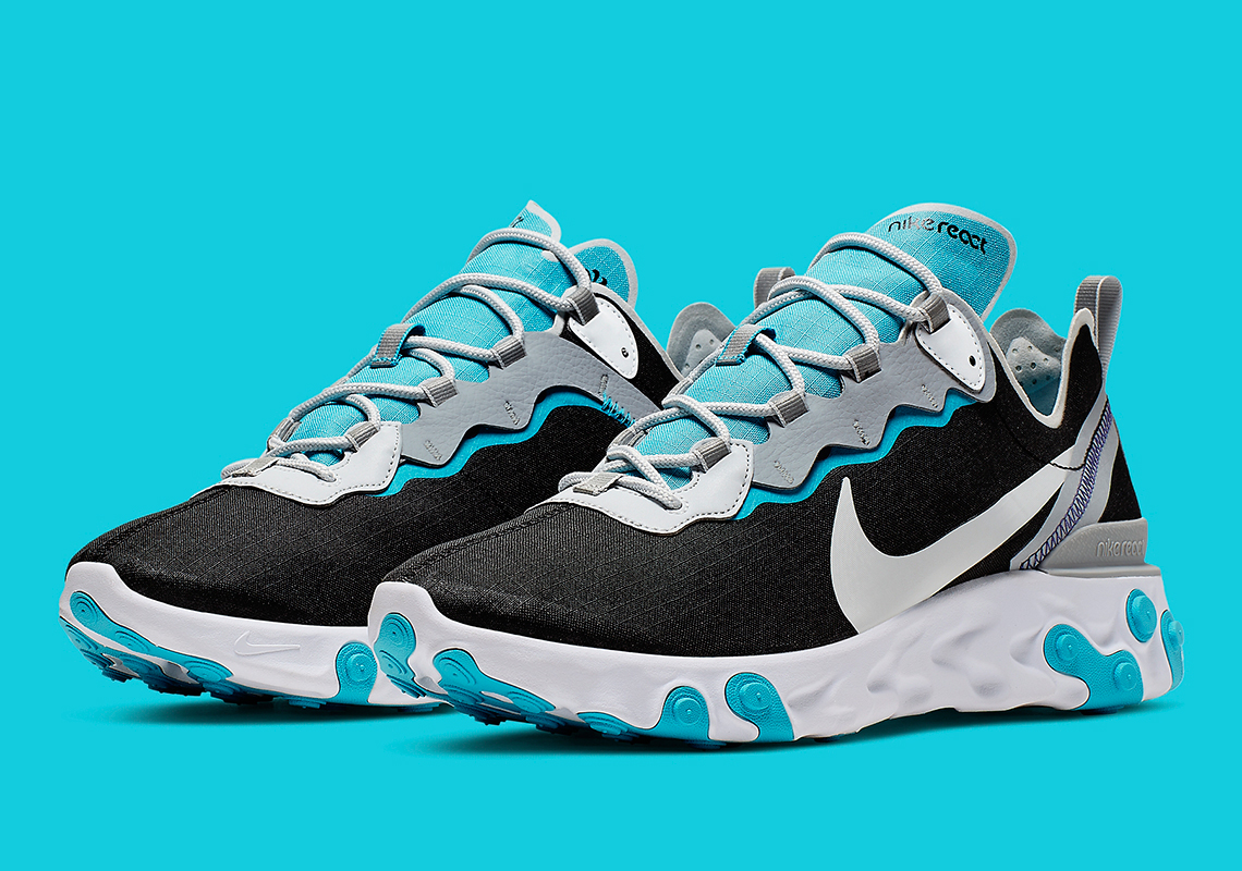 Nike React Element 55 Black Silver Turquoise Bv1507 001 4