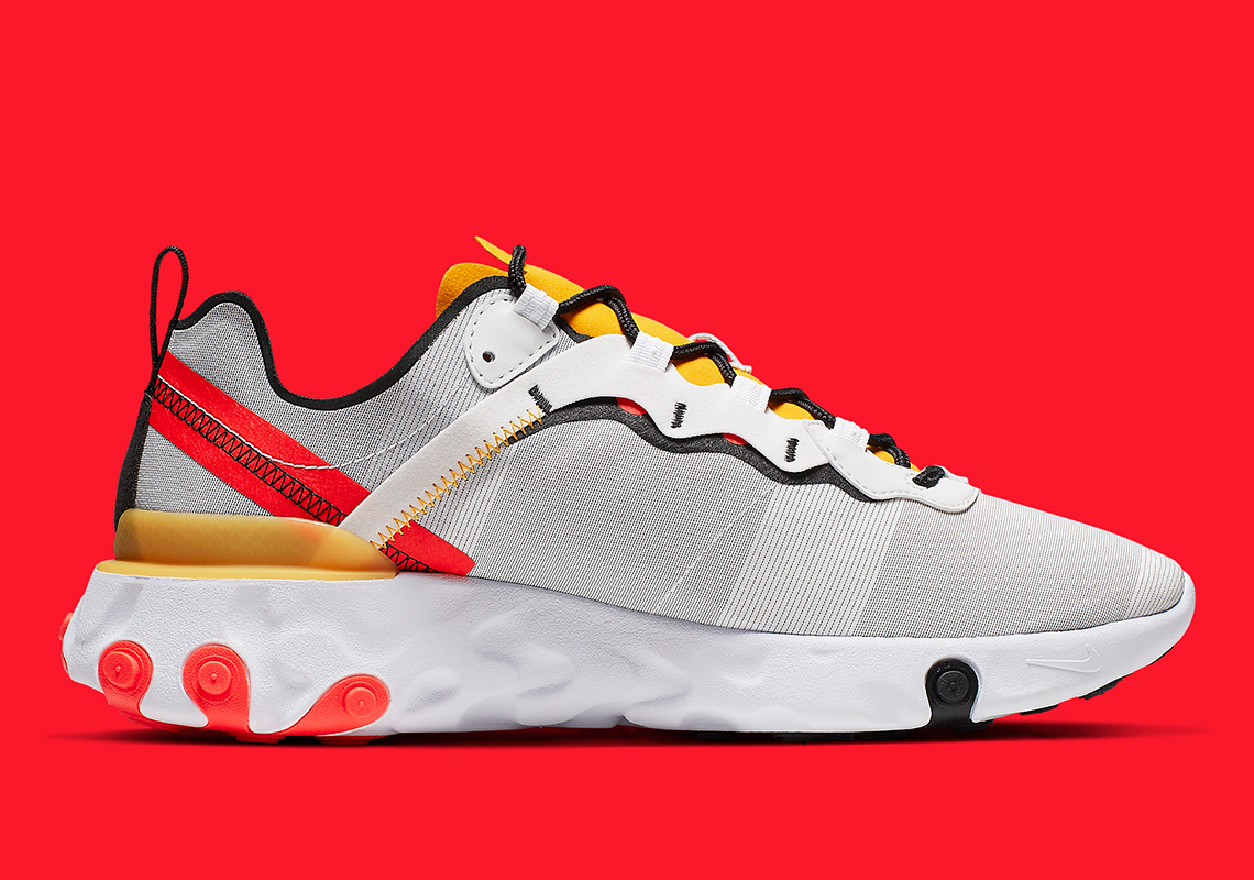 Nike React Element 55 White Yellow Red Bq6166 102 1