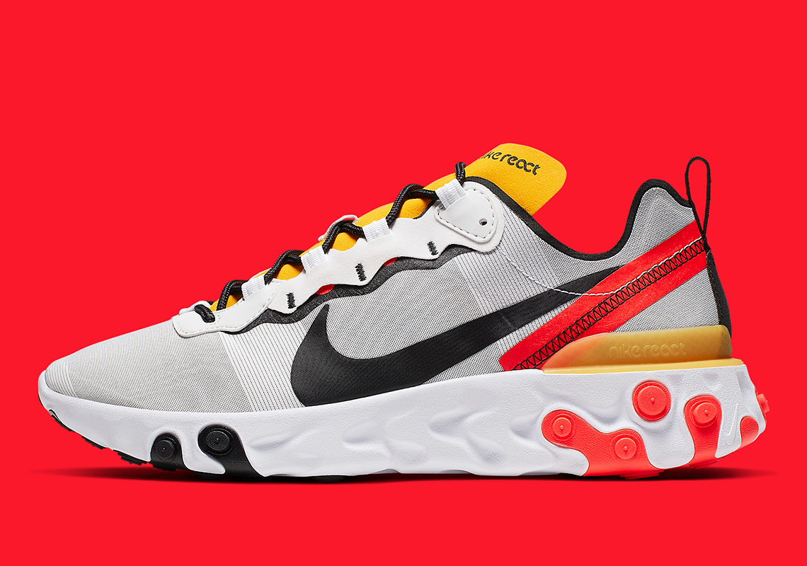 Nike React Element 55 White Yellow Red Bq6166 102 4