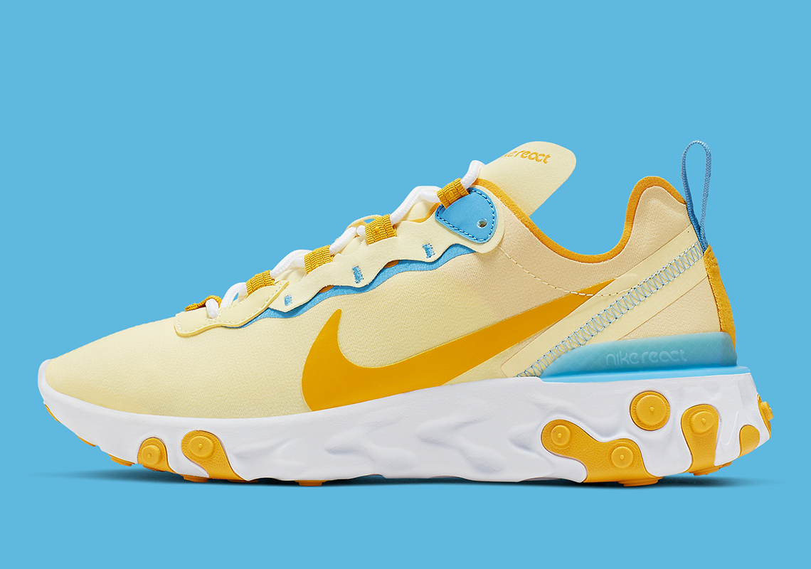 The Nike React Element 55 Appears In Butter Yellow Uppers