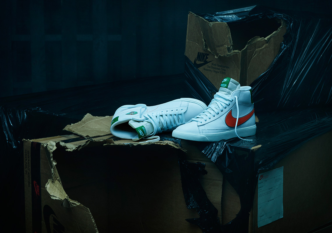 Stranger Things Nike Blazer Hawkins White Green Orange 1