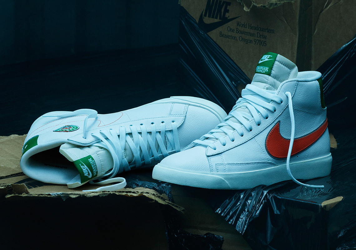 Stranger Things Nike Blazer Hawkins White Green Orange 2 1