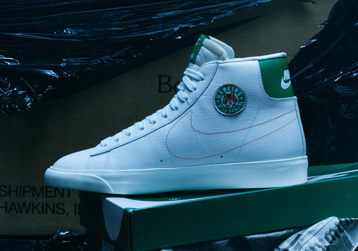 Stranger Things Nike Blazer Hawkins White Green Orange 4