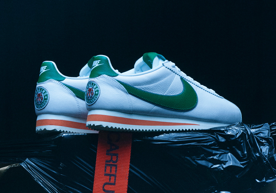 Stranger Things Nike Cortez Hawkins White Green Orange 2