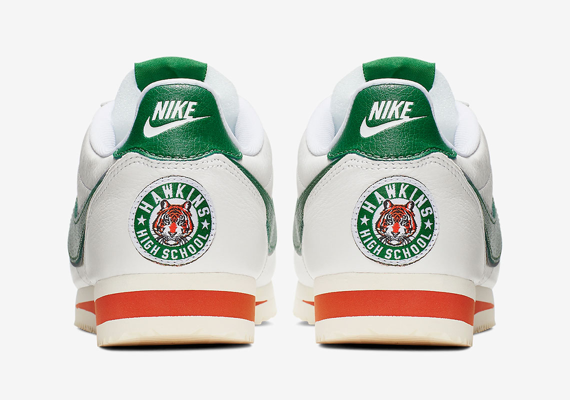 Stranger Things Nike Cortez White Green Orange Hawkins High School Cj6106 100 2