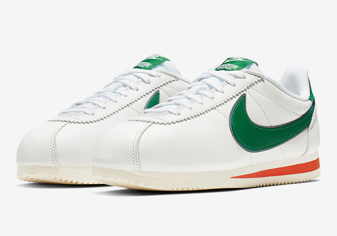 Stranger Things Nike Cortez White Green Orange Hawkins High School Cj6106 100 3