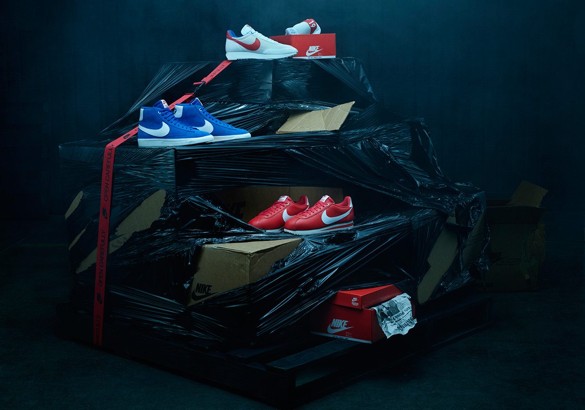 Stranger Things Nike Og Pack Navy Red Independence Day Shoes