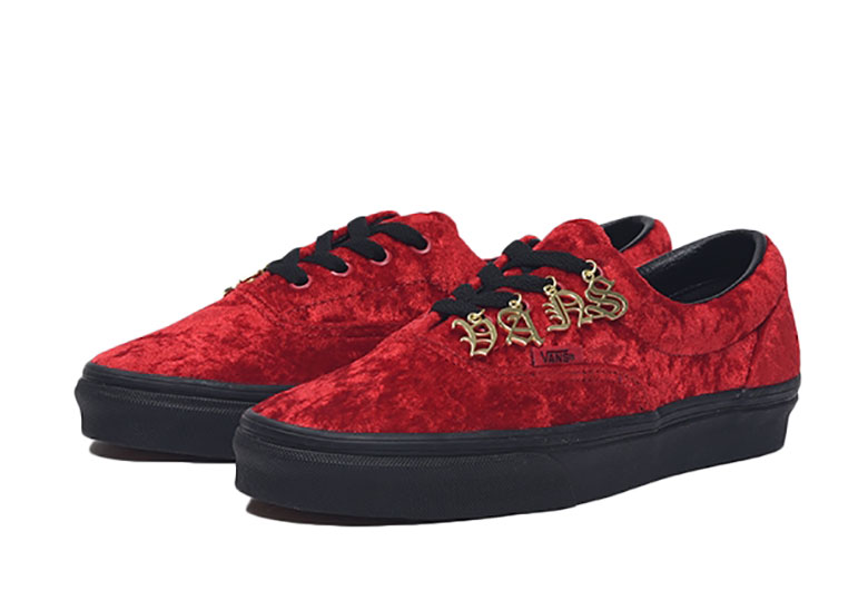 Vans Era Velvet English Pendant Red 1