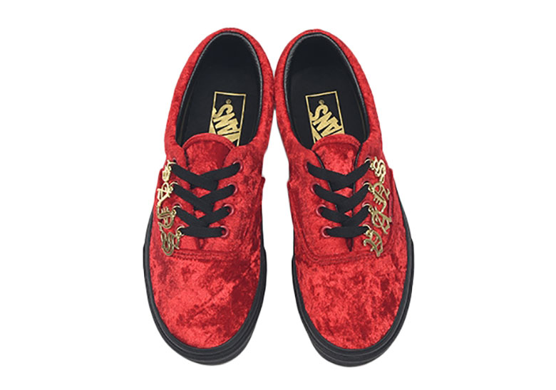 Vans Era Velvet English Pendant Red 4