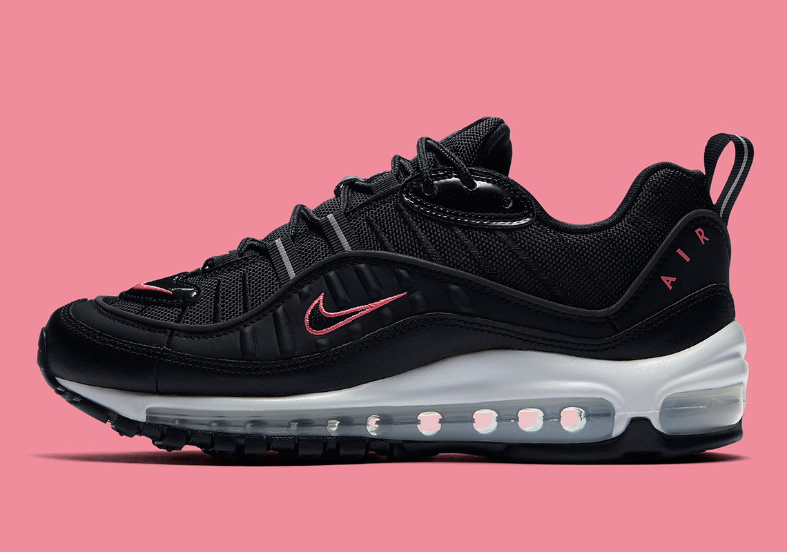 The Nike Air Max 98 Adds Crimson Accents With Black Patent Leather