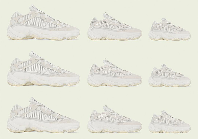 adidas Yeezy 500 “Bone White” Releasing In Full Family Sizes