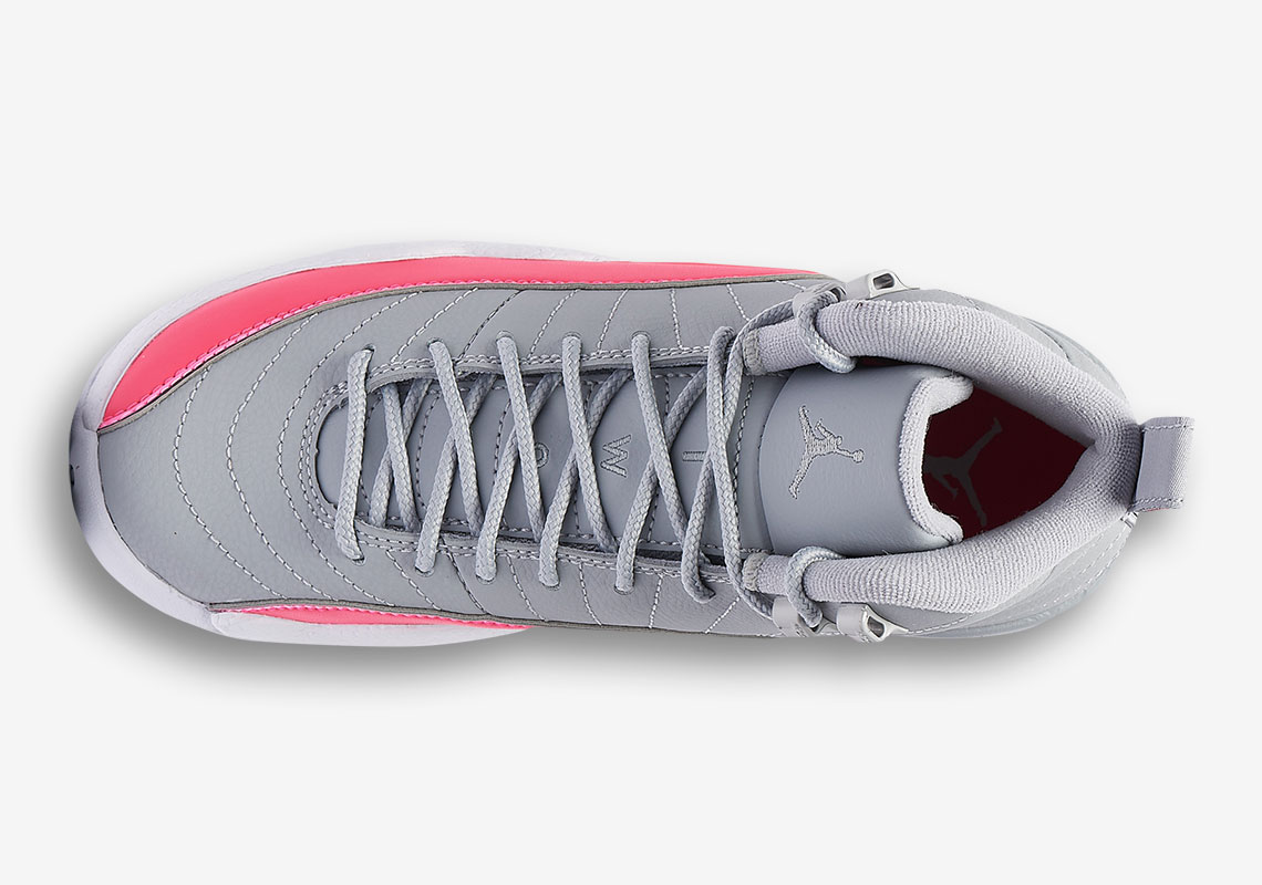 Air Jordan 12 Girls Wolf Grey Racer Pink 510815 060 4