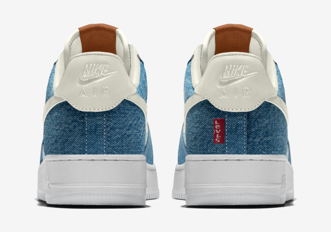 Levis Nike By You Air Force 1 Low Shoes 3