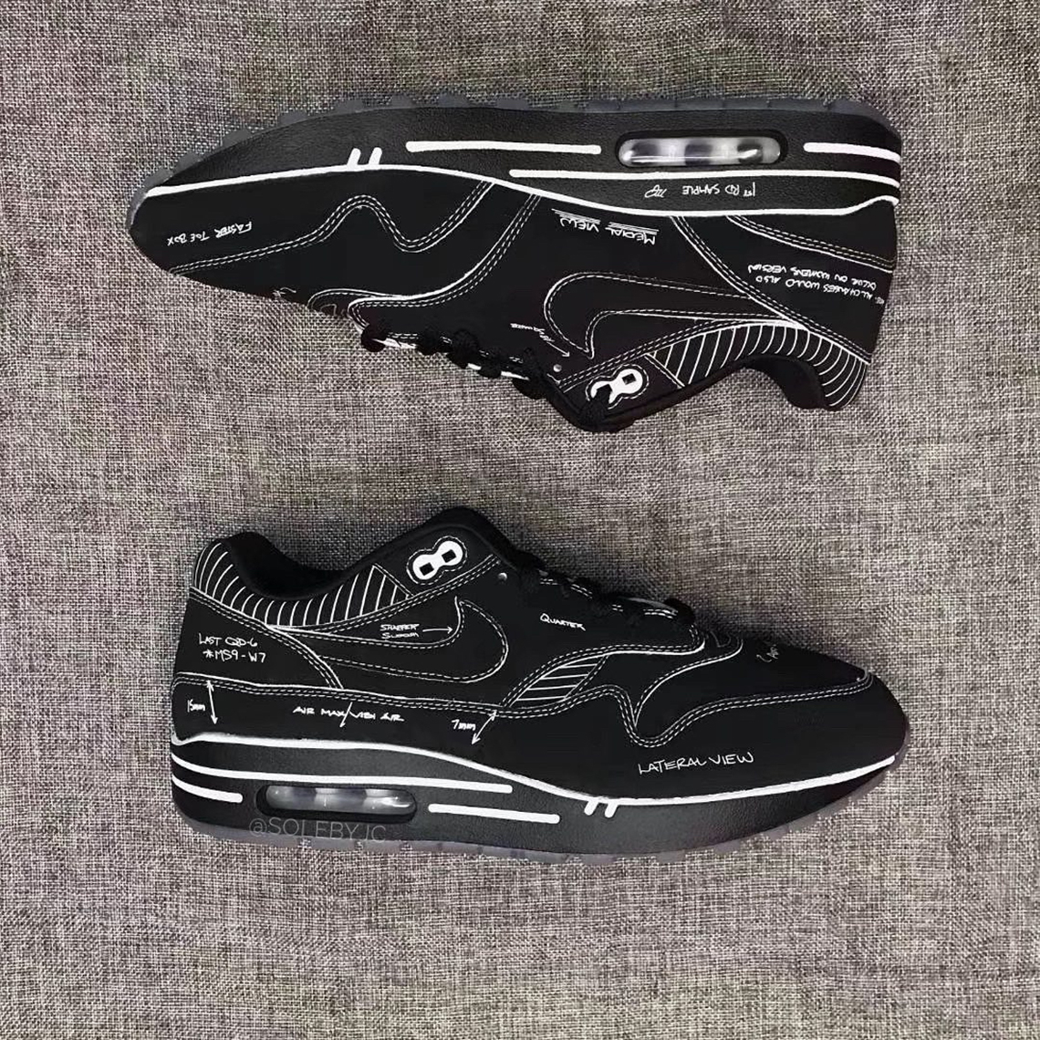 Nike Air Max 1 Schematic Not For Resale Black 2