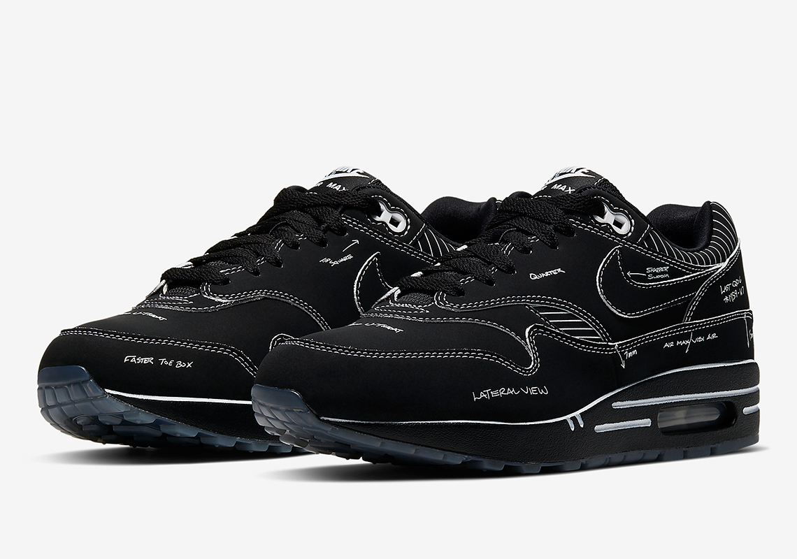 Nike Air Max 1 Tinker Schematic Black Cj4286 001 1