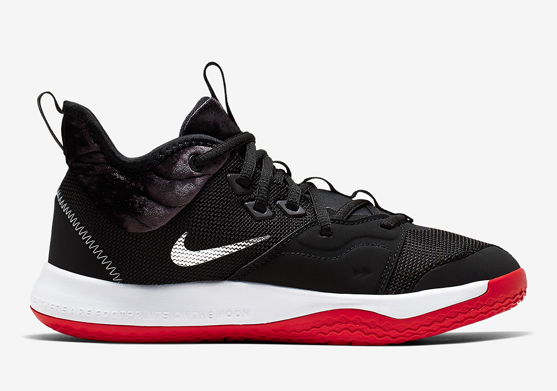 Nike Pg 3 Gs Velour Black Red Aq2462 016 3