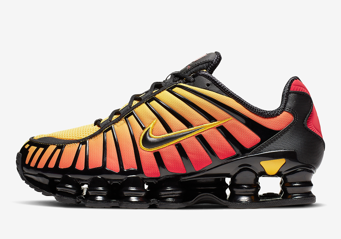 A Warm Sunrise Gradient Hits The Resurgent Nike Shox TL