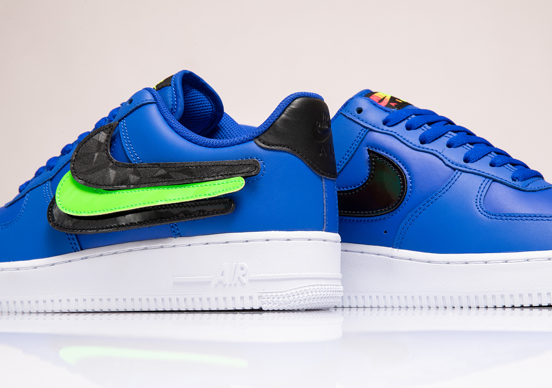 The Nike Air Force 1 With Swappable Swoosh Logos Arrives In Royal Blue