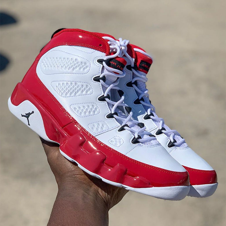 Air Jordan 9 White Red Patent Leather 302370 160 1