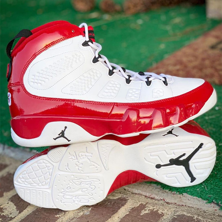 Air Jordan 9 White Red Patent Leather 302370 160 2