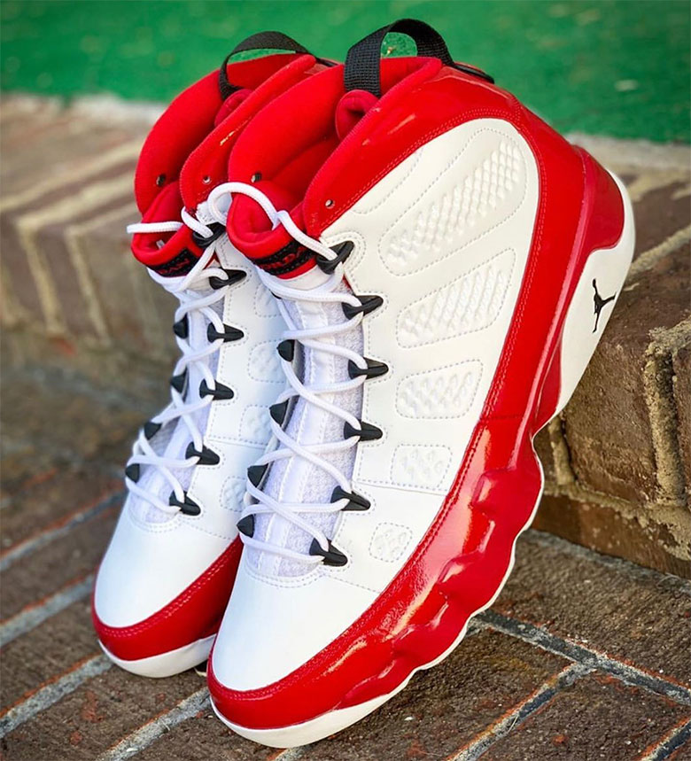 Air Jordan 9 White Red Patent Leather 302370 160 4