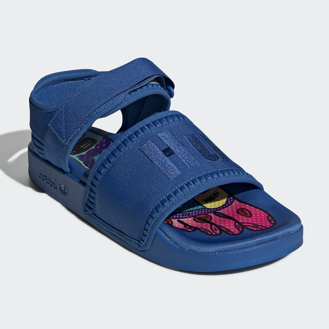 Pharrell Adidas Adilette Sandal Blue Fu7613 2