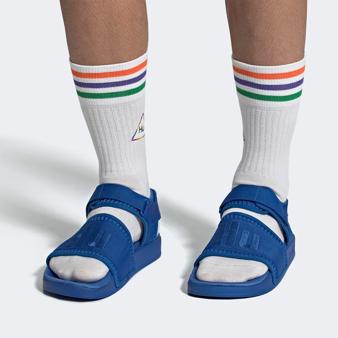 Pharrell Adidas Adilette Sandal Blue Fu7613 3