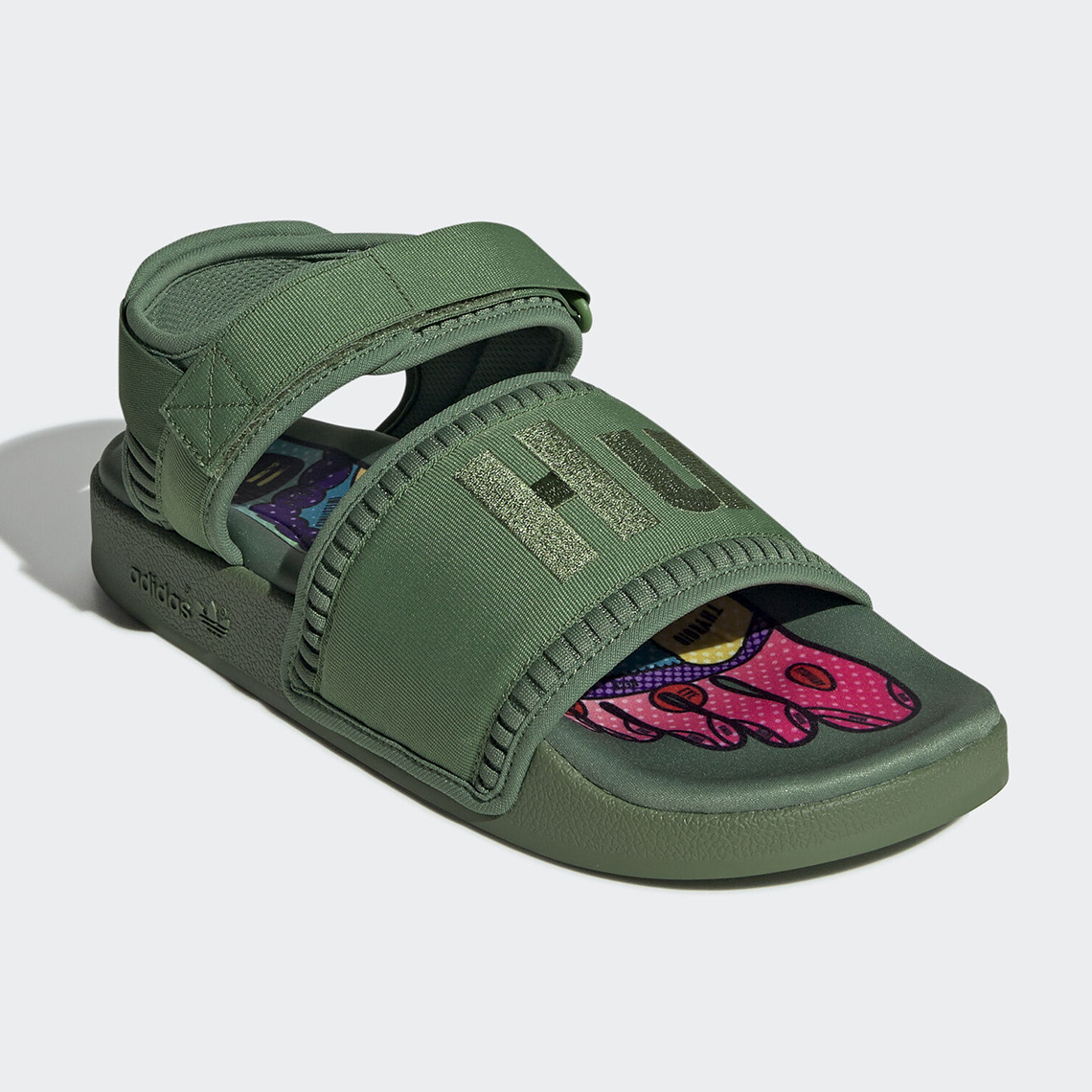 Pharrell Adidas Adilette Sandal Green Fu7611 2