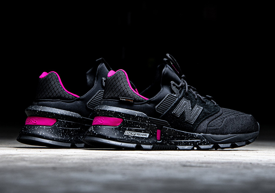 The New Balance 997S Cordura Appears In Black And Neon Pink