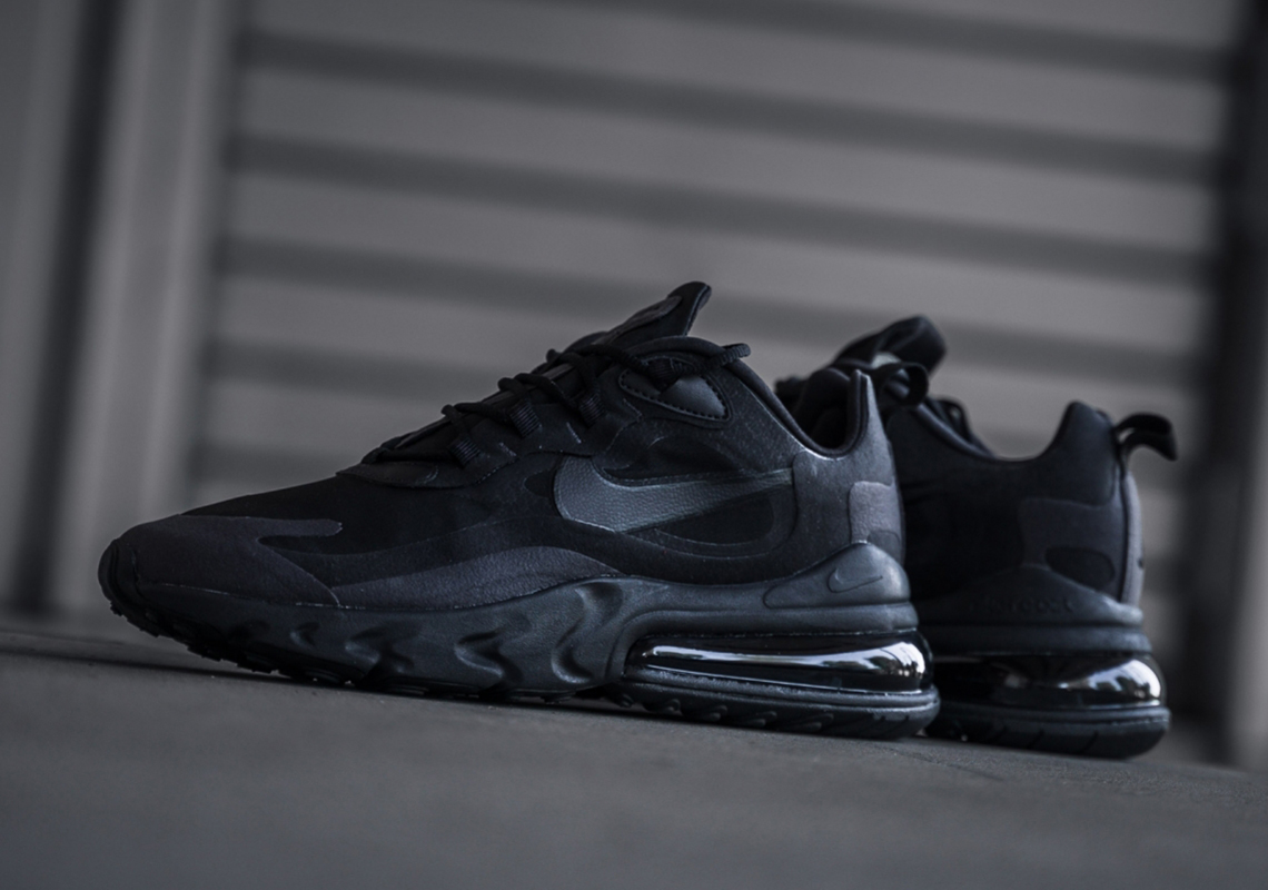 The Triple Black Mainstay Colorway Appears On The Nike Air Max 270 React